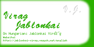 virag jablonkai business card